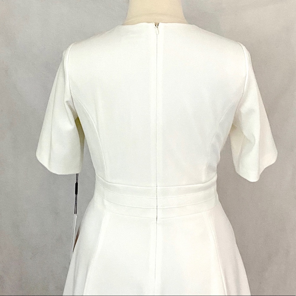 Calvin Klein Short Sleeve Ivory Illusion Dress - Picture 8 of 12